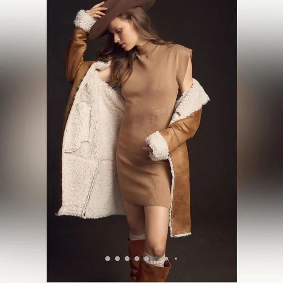 Anthropologie NWT Mock-Neck Mini Dress size XSP. - Picture 4 of 16